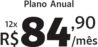 plano anual 12x de R$ 84,90