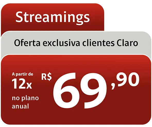 5 streamings por 69,90 por mês