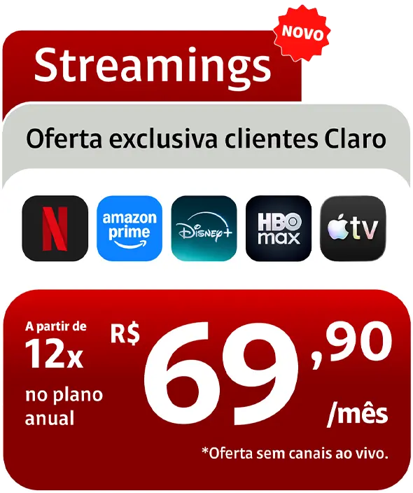 5 streamings por 69,90 por mês